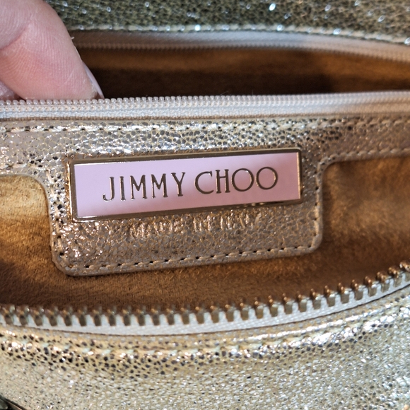 Jimmy Choo $1395 Rhea Bag Metallic Leather Tote Bag - Picture 11 of 16